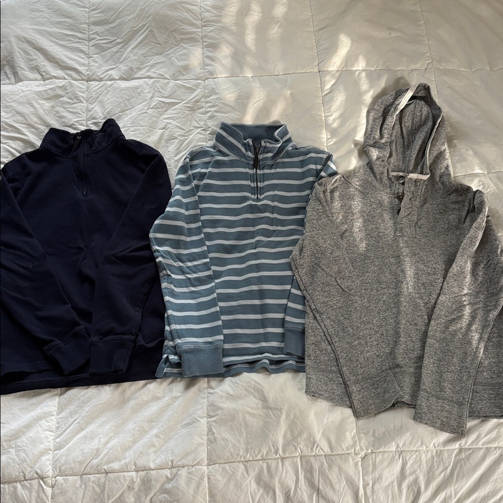 Crewcuts Boys Shirts - Navy, Blue Striped, Gray